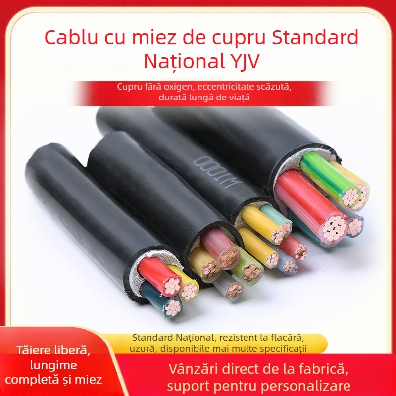 Cablu de energie cu miez de cupru YJV2, 3–5 nuclee, standard național, pentru exterior