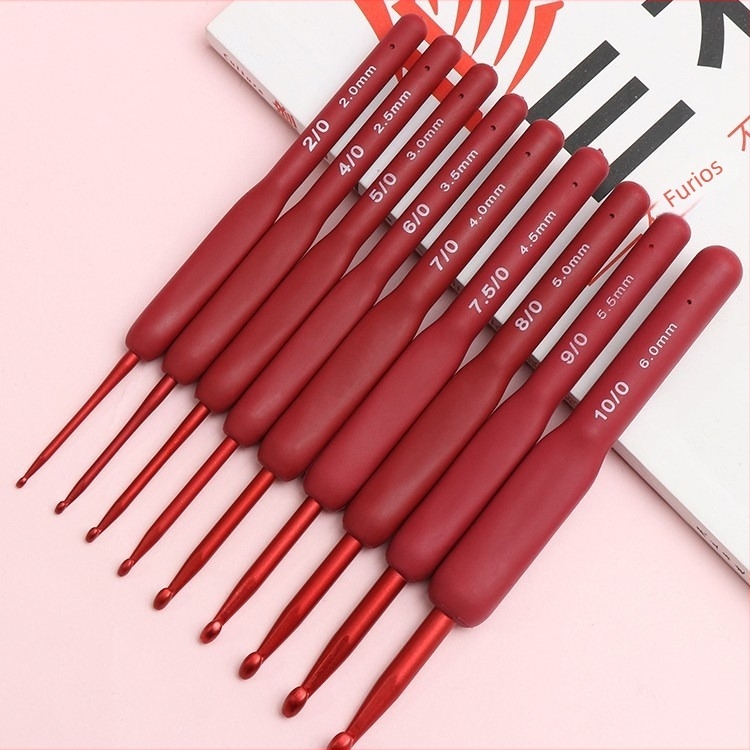 Set croșetă cu mâner din oțel inoxidabil, unelte complete pentru croșetat, pachet DIY cu materiale pentru tricotat