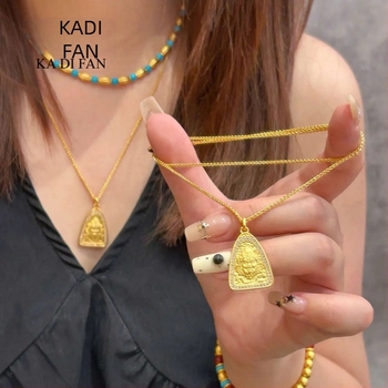 Colier din cupru placat cu aur, pandantiv geometric al lui Dumnezeu al Bogăției, pe lanț în stil Chopard, electroplacare, unisex