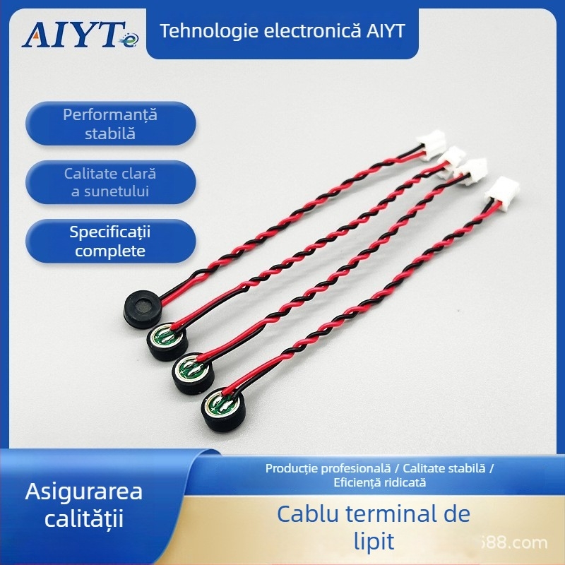 6027 Capsulă microfon cu reducere a zgomotului cu dublu condensator încorporată și anti-interferență, terminal de 2 pini 1,25 mm pentru lipire