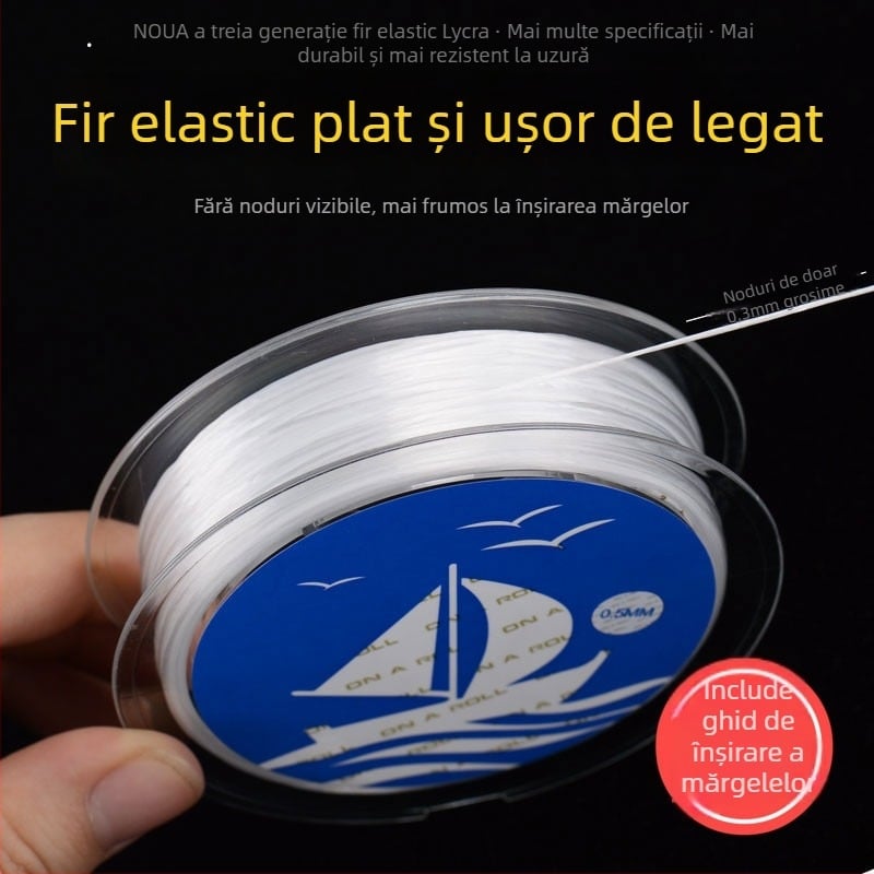 Brățară pentru mărgele cu ață elastică 0.4 mm – șnur împletit, rezistent la uzură