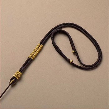 Colier cu pandantiv din jad din șnur, șnur țesut reglabil, accesoriu unisex, articol A36044, produs 365649