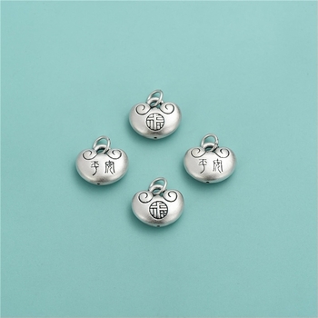 Pandantiv din Argint Pur S999, 3D Lacăt Norocos