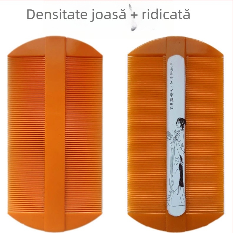 Pieptene de îngrijire a blănii pentru câini, cu dinți fini, pentru îndepărtarea păduchilor, ouălor de păduchi și mătreții (Plastic; Brand: Unique; Fără import; Pentru câini)