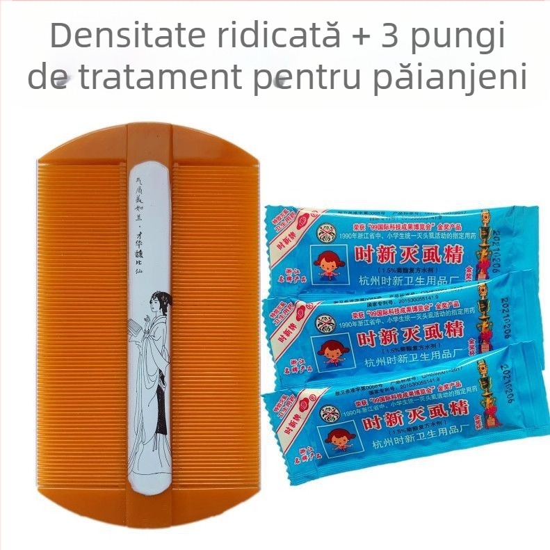 Pieptene de îngrijire a blănii pentru câini, cu dinți fini, pentru îndepărtarea păduchilor, ouălor de păduchi și mătreții (Plastic; Brand: Unique; Fără import; Pentru câini)