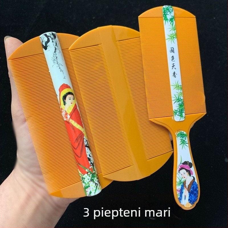 Pieptene de îngrijire a blănii pentru câini, cu dinți fini, pentru îndepărtarea păduchilor, ouălor de păduchi și mătreții (Plastic; Brand: Unique; Fără import; Pentru câini)