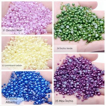 Clips pentru păr cu perle semi-cerc, plastic/rezin, finisaj cu lipire prin picurare, stil retro