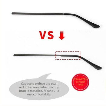 Accesorii metalice pentru brațele ochelarilor — set de două piese, design cu un dinte, potrivire universală, Haiyu, primăvara 2023