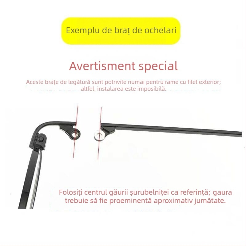 Accesorii metalice pentru brațele ochelarilor — set de două piese, design cu un dinte, potrivire universală, Haiyu, primăvara 2023