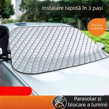 Husa magnetică pentru parbrizul frontal al mașinii – protecție împotriva înghețului și zăpezii, protecție împotriva frunzelor, universal, îngroșată, cu magneți puternici
