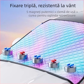 Husa magnetică pentru parbrizul frontal al mașinii – protecție împotriva înghețului și zăpezii, protecție împotriva frunzelor, universal, îngroșată, cu magneți puternici