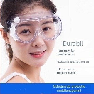 Ochelari de protecție cu patru mărgele; protecție la praf și vânt, anti-șoc; lentilă din plastic; grosime lentile 1.0–1.5; transmisie luminoasă 99%