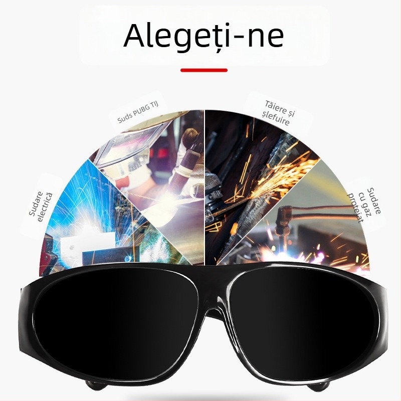 Ochelari de protecție pentru sudură cu gaze și sudură cu arc de argon — ramă PVC, lentilă 1,5 mm, transmisie luminoasă 99%