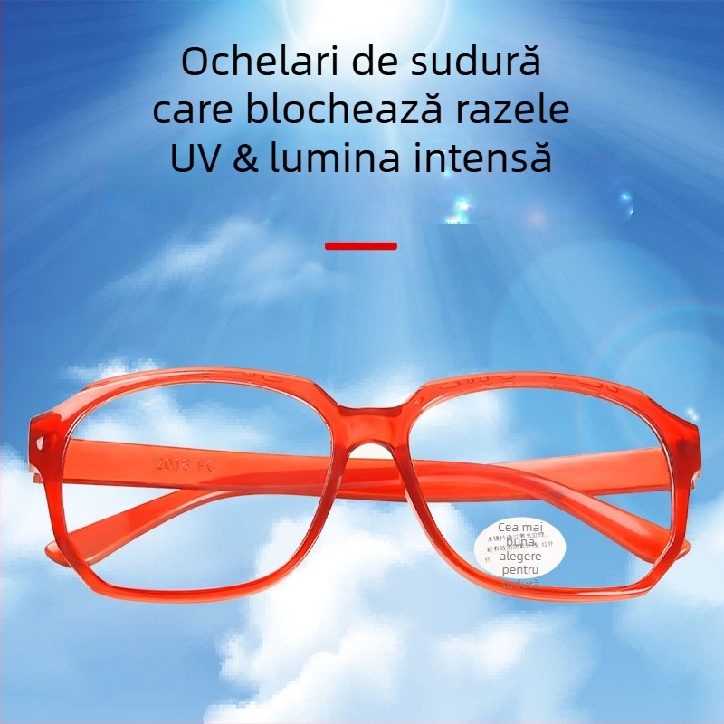 Ochelari de protecție pentru sudură cu gaze și sudură cu arc de argon — ramă PVC, lentilă 1,5 mm, transmisie luminoasă 99%