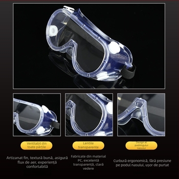 Ochelari de protecție pentru ciclism, material PC, lentilă 1,2 mm, rezistenți la vânt, anti-praf, anti-ceată