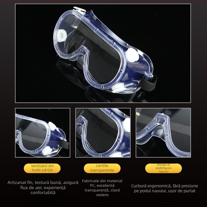 Ochelari de protecție pentru ciclism, material PC, lentilă 1,2 mm, rezistenți la vânt, anti-praf, anti-ceată