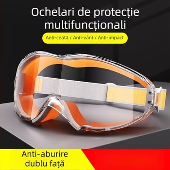 Ochelari de protecție industriali cu antifog, impermeabili, rezistenți la vânt și praf; potriviți pentru tăiere, șlefuire și sudură; marca Lichang, ramă din TPE, cod S2323