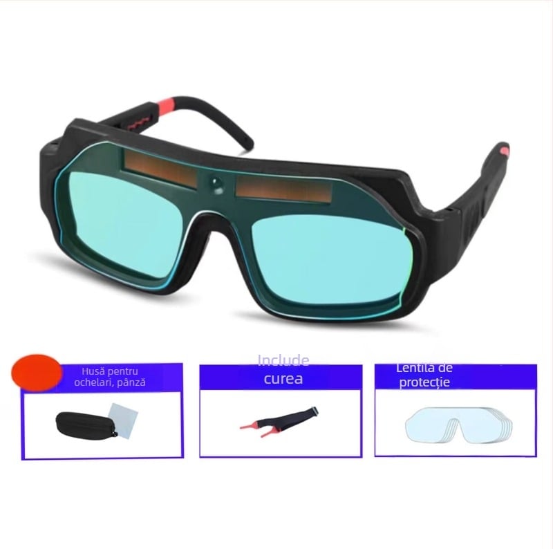 Ochelari de sudură cu întunecare automată, protecție UV și anti-strălucire pentru sudură cu arc de argon