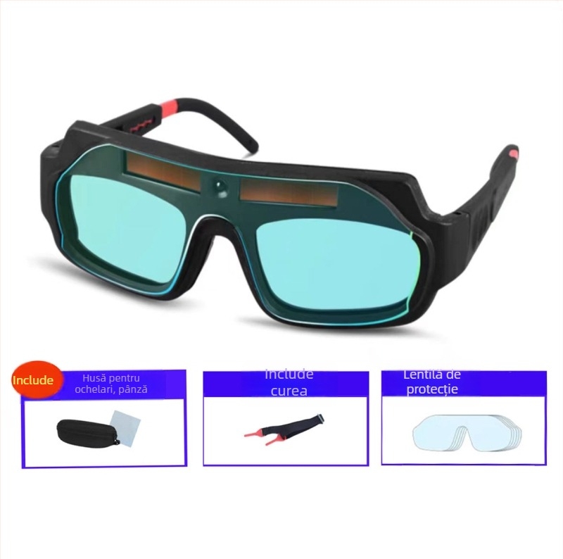 Ochelari de sudură cu întunecare automată, protecție UV și anti-strălucire pentru sudură cu arc de argon