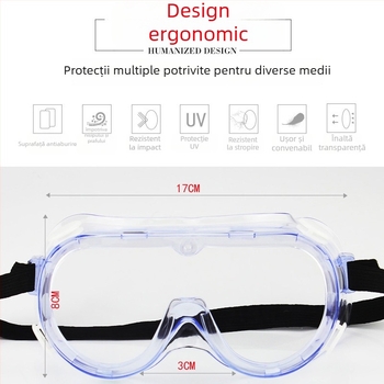 3M 1621af ochelari de protecție cu anti-ceată, anti-chimicale, anti-praf, anti-șoc, protecție UV 99%