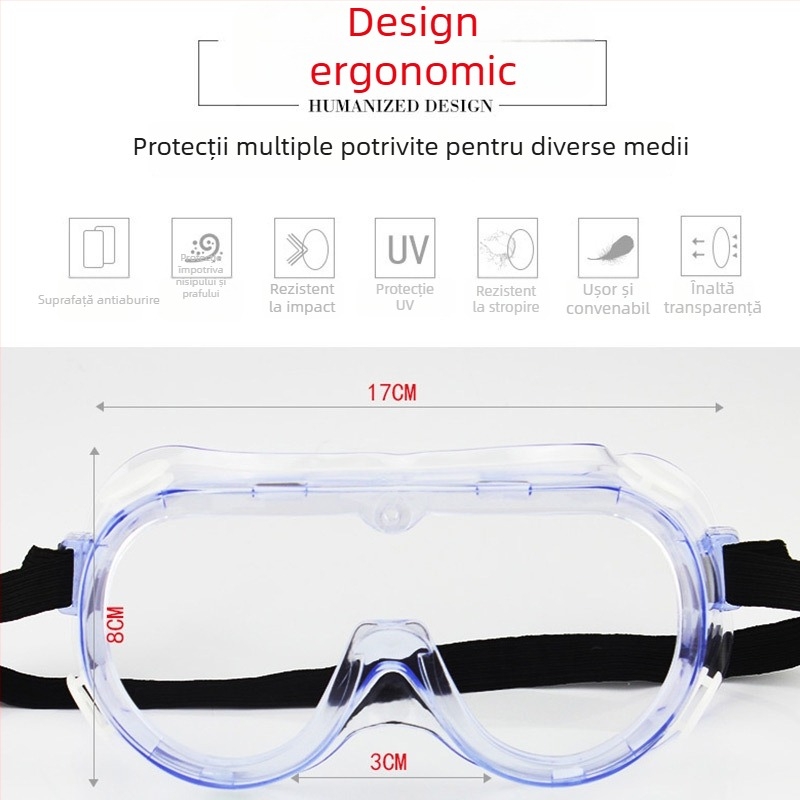 3M 1621af ochelari de protecție cu anti-ceată, anti-chimicale, anti-praf, anti-șoc, protecție UV 99%