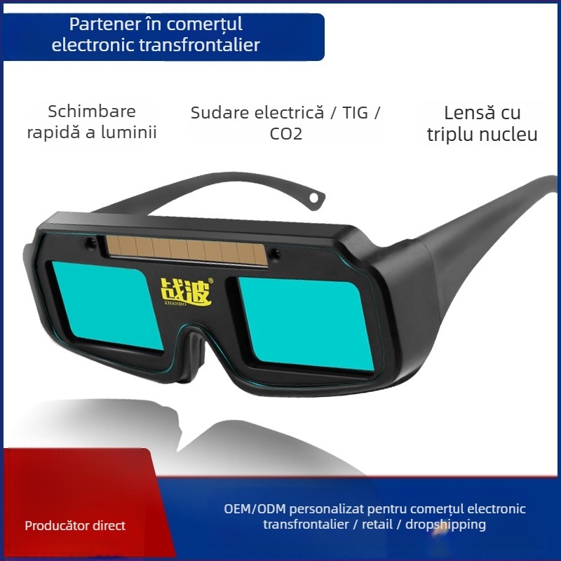 Ochelari de protecție pentru sudură cu reglaj automat al luminii, material lichid-cristal, grosime lentilă 0,3 mm, model W399, anti-reflexie