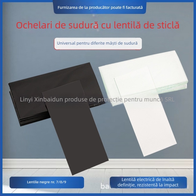 Lentilă pentru mască de sudură, sticlă, grosime 3 mm, pentru sudură, sudură cu arc argon și tăiere, protecție UV