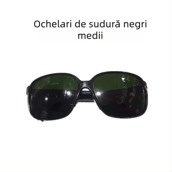 Ochelari de sudură cu ramă neagră și lentile din sticlă, ochelari de protecție antișoc, rezistenți la vânt, transmisie luminoasă 98%