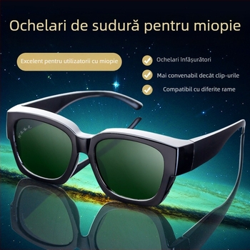 Ochelari de protecție pentru sudură, anti-reflexie, protecție împotriva stropilor, ramă reglabilă, sticlă HD temperată