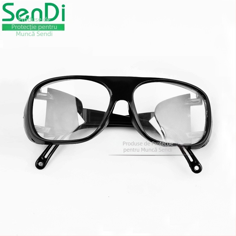 Ochelari de protecție pentru sudură, cu protecție anti-praf, anti-strălucire și anti-șlaj | lentile PC și sticlă, grosime 2 mm, transmisie luminoasă 99%