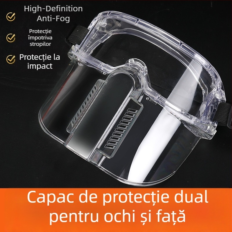 Mască split anti-ceață cu ramă detașabilă — anti-impact, dublă funcționalitate, lentile PC și ramă PC