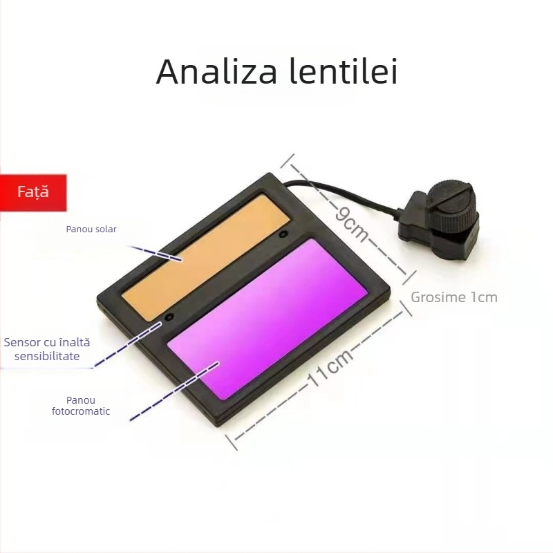 Ochelari de sudură cu lentile auto-întunecate; Lentile din sticlă; pentru sudare electrică/gaz/TIG; grosimea lentilei 2–5; transmisie 6–13