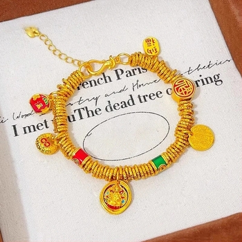 Brățară din aliaj, șnur împletit, pentru femei, lucrată manual