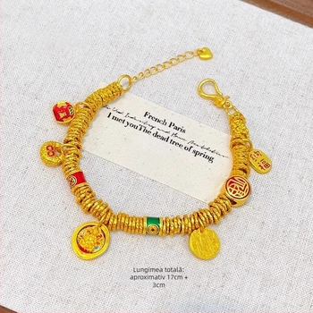 Brățară din aliaj, șnur împletit, pentru femei, lucrată manual