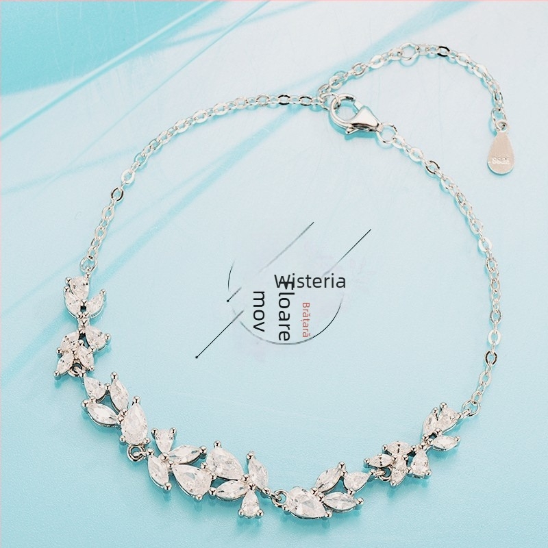 Brățară pentru femei din seria Wisteria Flower - Bai Jinrui, cupru, tratament cu diamant