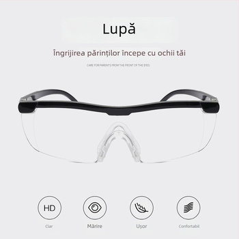 Ochelari de citit cu mărire 1.8x, design integrat, lentile PC, protecție împotriva luminii albastre, model A8801