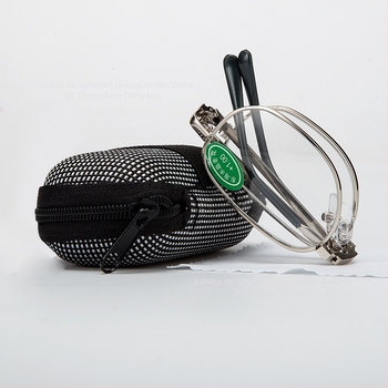 Ochelari de citit pliabili, ramă metalică ovală, lentile TAC, model 2008, ramă completă