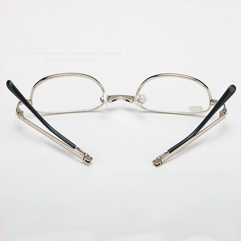 Ochelari de citit pliabili, ramă metalică ovală, lentile TAC, model 2008, ramă completă