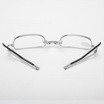 Ochelari de citit pliabili, ramă metalică ovală, lentile TAC, model 2008, ramă completă