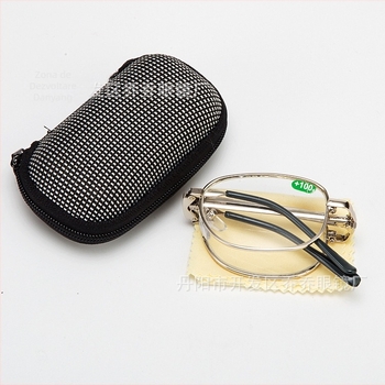 Ochelari de citit pliabili, ramă metalică ovală, lentile TAC, model 2008, ramă completă