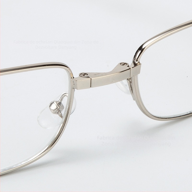 Ochelari de citit pliabili, ramă metalică ovală, lentile TAC, model 2008, ramă completă