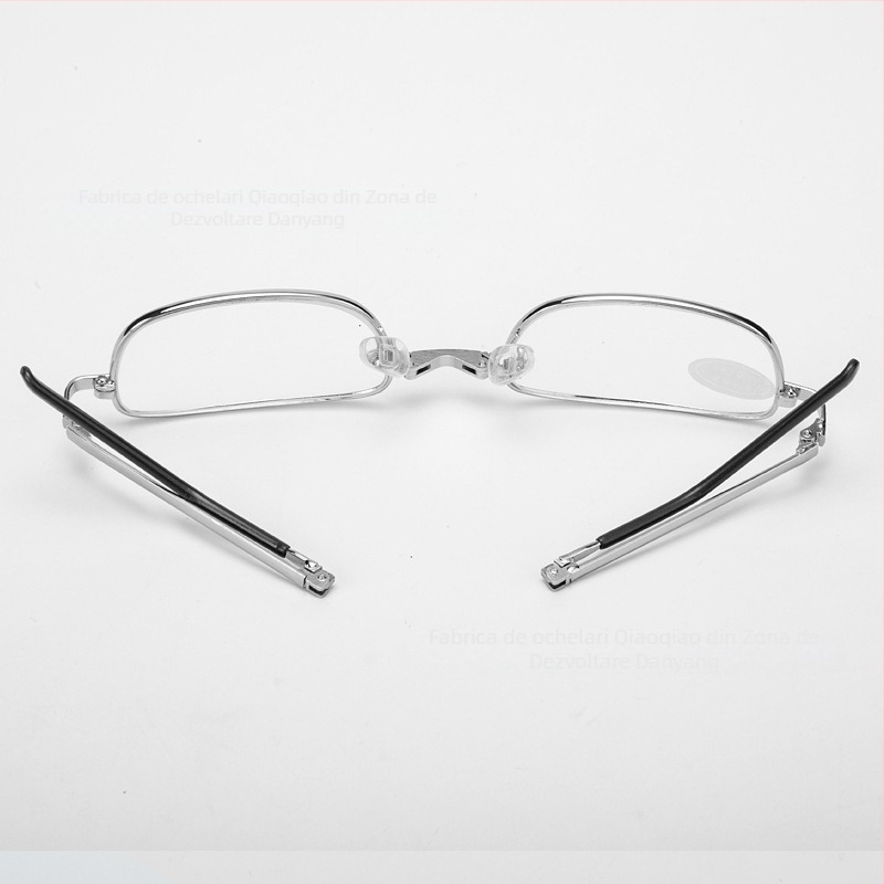 Ochelari de citit pliabili, ramă metalică ovală, lentile TAC, model 2008, ramă completă