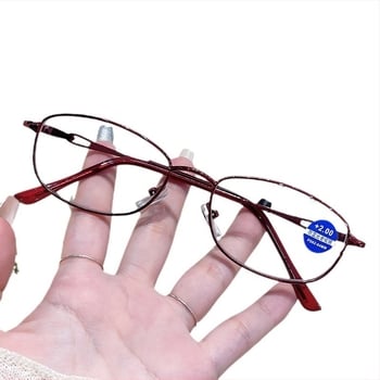 Ochelari de lectură pentru femei, lentile din rășină, protecție împotriva luminii albastre, ramă ovală, cadru complet