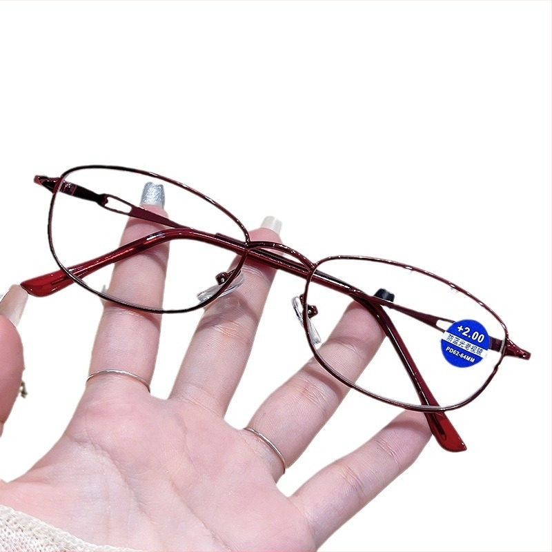 Ochelari de lectură pentru femei, lentile din rășină, protecție împotriva luminii albastre, ramă ovală, cadru complet