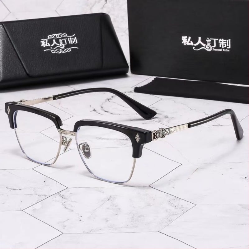 Ochelari de citit Minglan cu lentile PC anti-lumină albastră, ramă completă metal+PC, formă pătrată