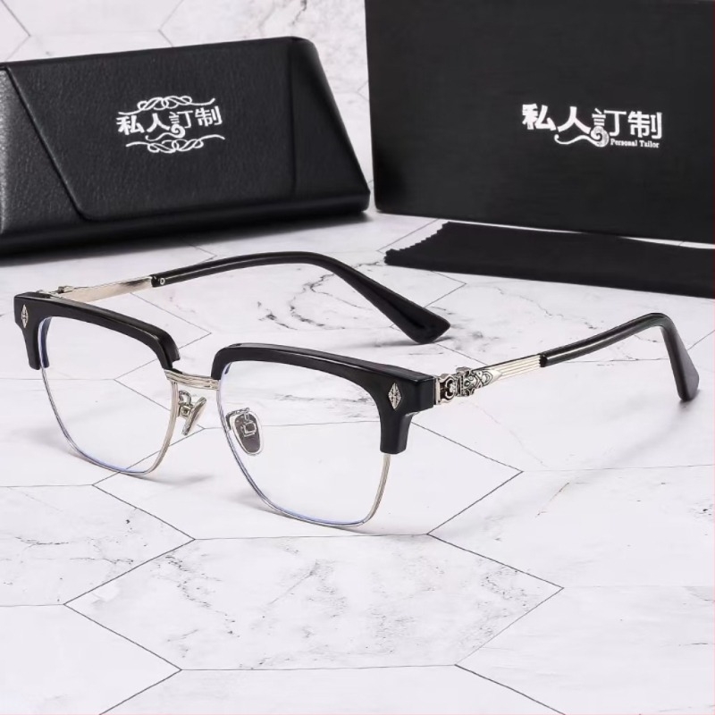 Ochelari de citit Minglan cu lentile PC anti-lumină albastră, ramă completă metal+PC, formă pătrată