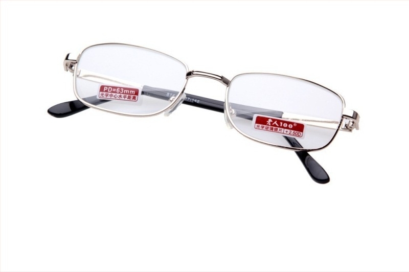 Ochelari de citit pentru persoane în vârstă, model 814, ramă metalică completă, lentile din sticlă, cu acoperire optică