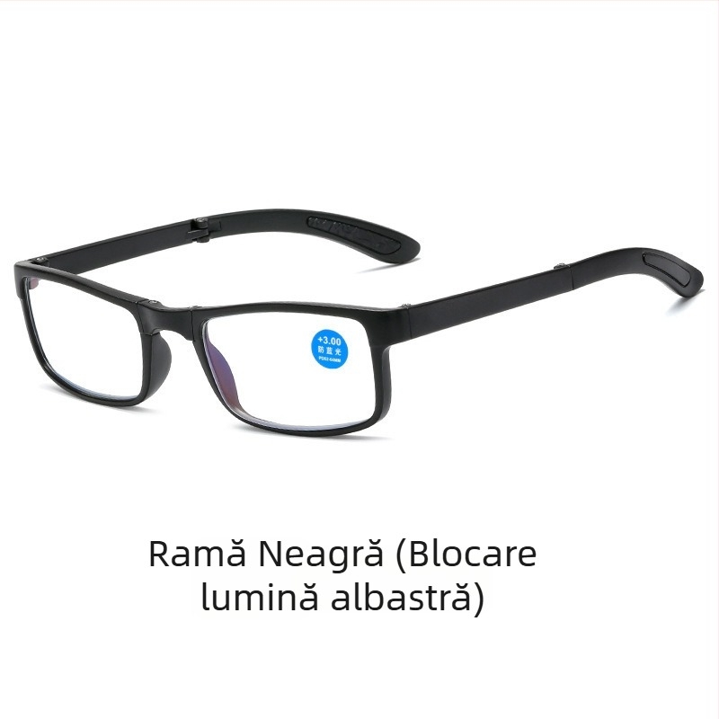 Ochelari presbiopi pliabili cu protecție împotriva luminii albastre, lentile nylon, ramă pătrată, stil vintage