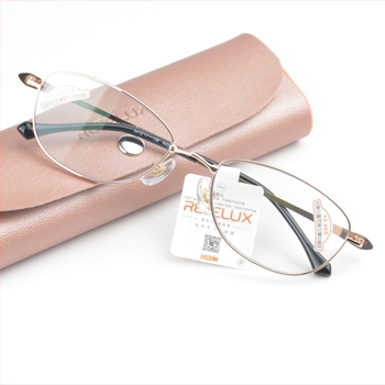 Ochelari de citit, ramă metalică integrală, lentile PC anti-lumină albastră, stil oval