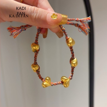 Brățară - formă inimă, unisex, stil drăguț (Material: cupru placat cu aur; Proces: electroplacare; Forma: inimă; Stil: unisex, drăguț)